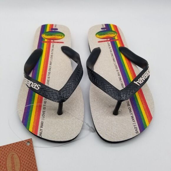 Havaianas Women Top Pride Flip Flop Size 6 Sandals Rainbow Multicolor - Picture 2 of 5